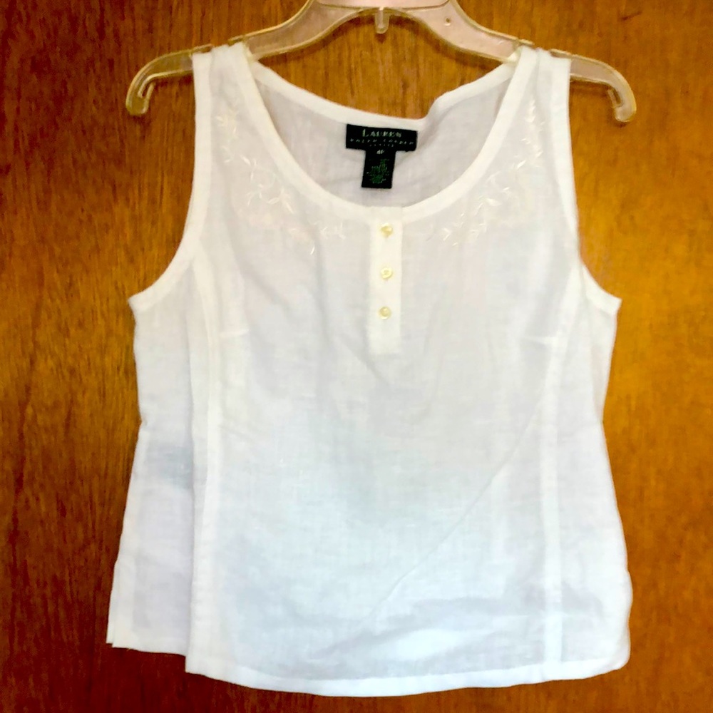 Lauren Ralph Lauren embroidered Linen Top 4P